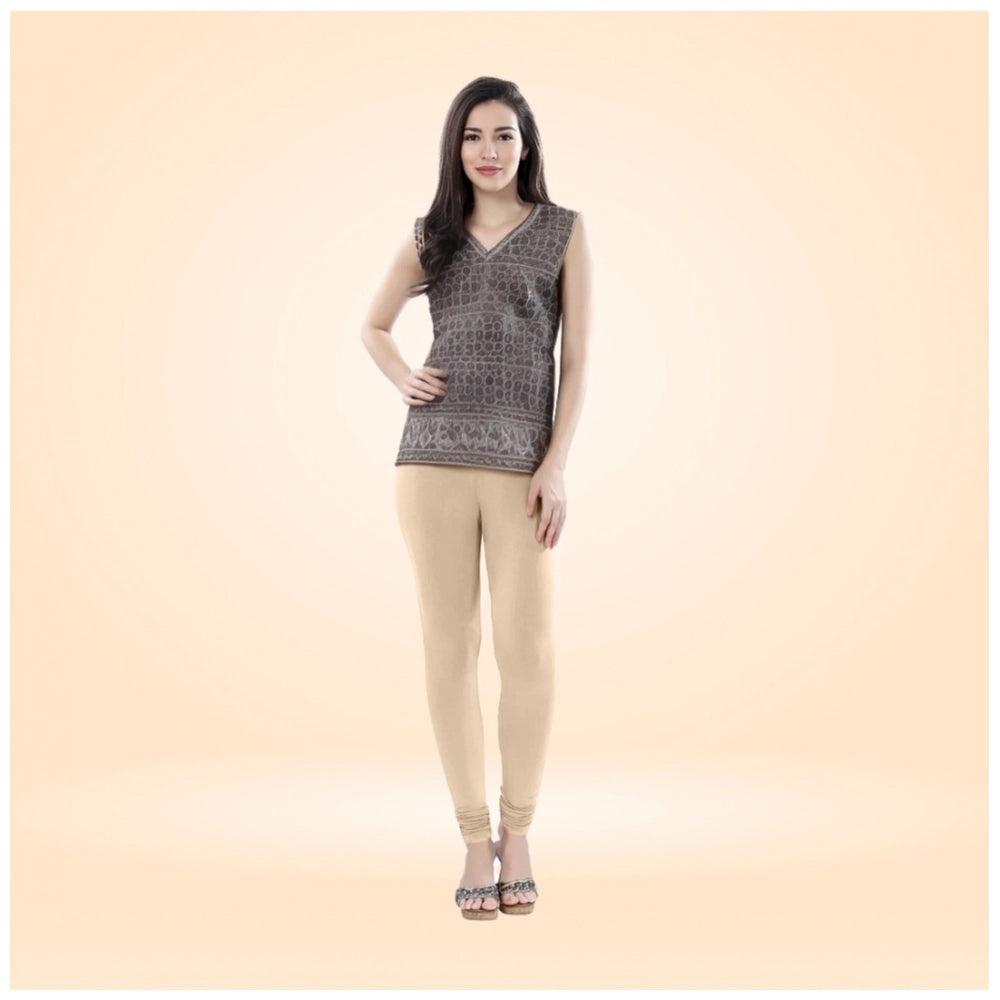 Skin Cotton Blended Churidar Leggings for Women - Solid Pattern Comfortable Bottom Wear