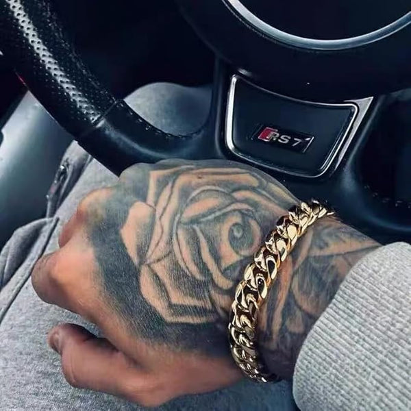 Cuban Link Chain Bracelet – 24k Real Gold Plated Men’s Luxury Jewelry