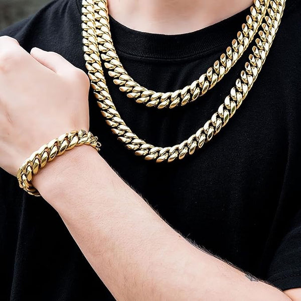 Cuban Link Chain Bracelet – 24k Real Gold Plated Men’s Luxury Jewelry