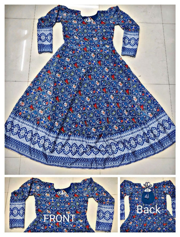 Women’s Printed Georgette Gown – Stylish Party, Wedding & Festival Wear