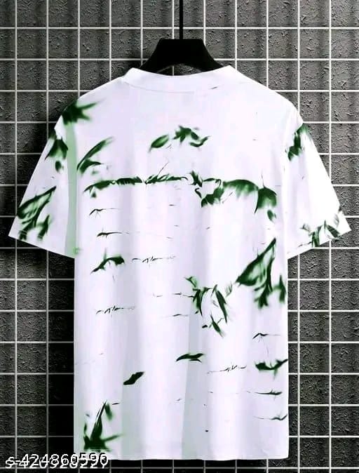 Unisex Oversized Printed T-Shirt – Green & White Casual Streetwear Tee