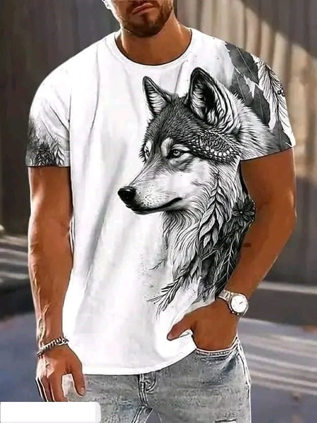 Unisex Oversized Graphic T-Shirt – Black Dog Print on White Casual Tee