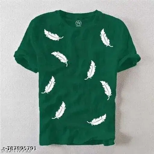 Men’s Leaf Green Cotton Blend T-Shirt – Lightweight Sports & Casual Wear