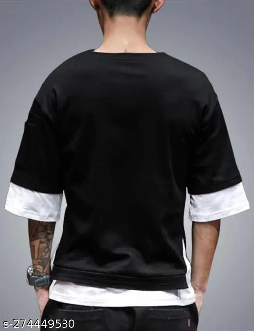 Men’s Hip Hop Oversized Black T-Shirt – Streetwear Graphic Urban Style