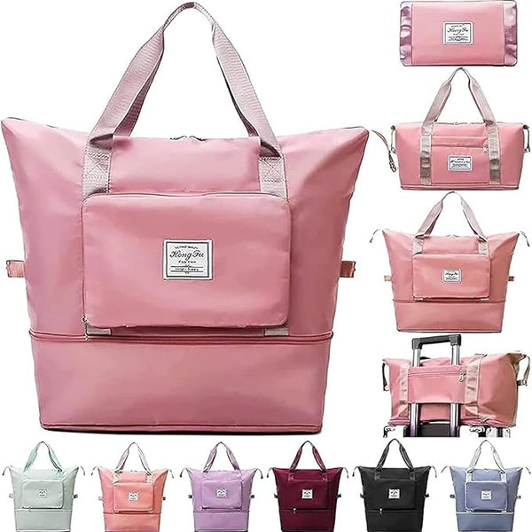 Expandable Folding Travel Bag for Women – Waterproof Lightweight Carry-On Luggage Tote