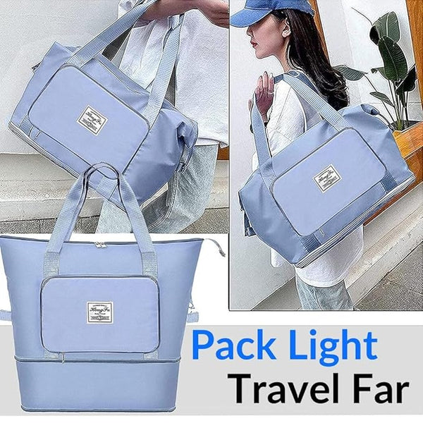 Expandable Folding Travel Bag for Women – Waterproof Lightweight Carry-On Luggage Tote
