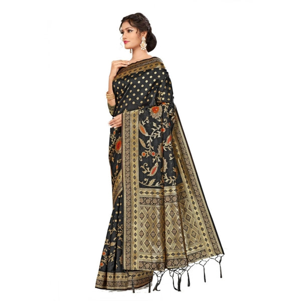 Black Banarasi Silk Saree with Heavy Designer Pallu - Traditional Wedding Saree (5.5m + 0.8m Blouse)