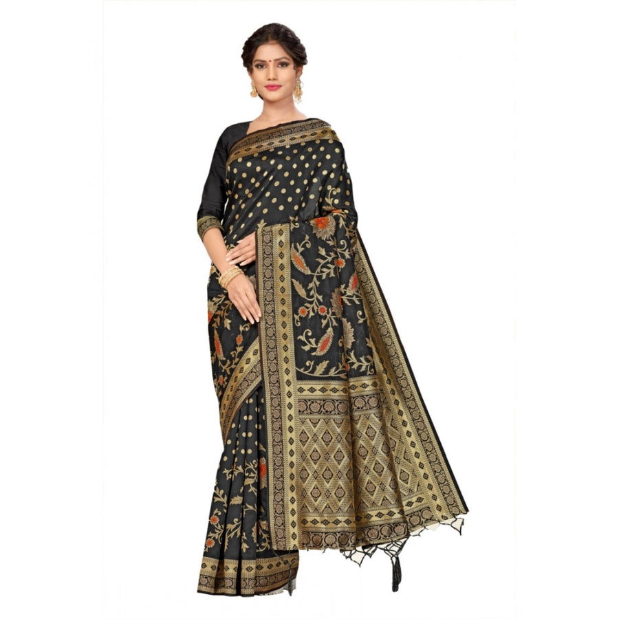Black Banarasi Silk Saree with Heavy Designer Pallu - Traditional Wedding Saree (5.5m + 0.8m Blouse)