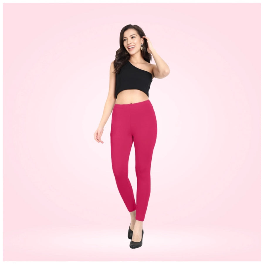 Rani Cotton Blended Ankle Leggings for Women - Solid Pattern Comfortable Bottom Wear
