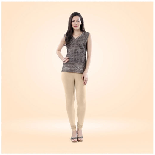 Skin Cotton Blended Churidar Leggings for Women - Solid Pattern Comfortable Bottom Wear