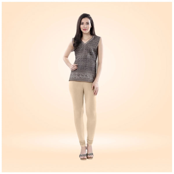 Skin Cotton Blended Churidar Leggings for Women - Solid Pattern Comfortable Bottom Wear