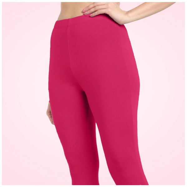 Rani Cotton Blended Ankle Leggings for Women - Solid Pattern Comfortable Bottom Wear