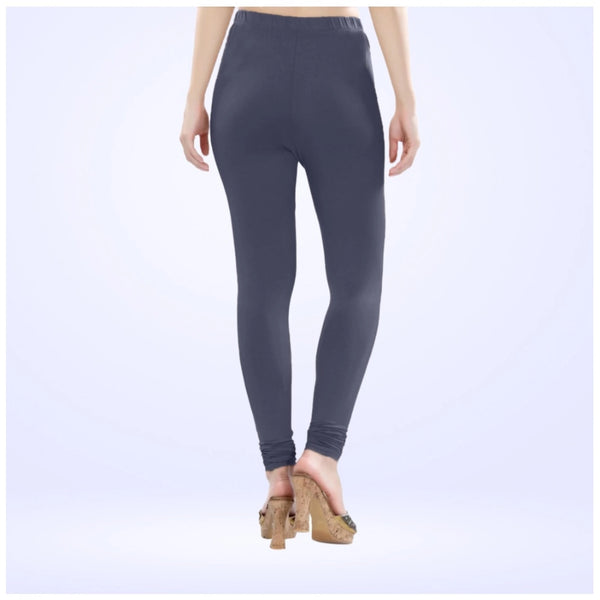 Navy Cotton Blended Churidar Leggings for Women - Solid Pattern Comfortable Bottom Wear