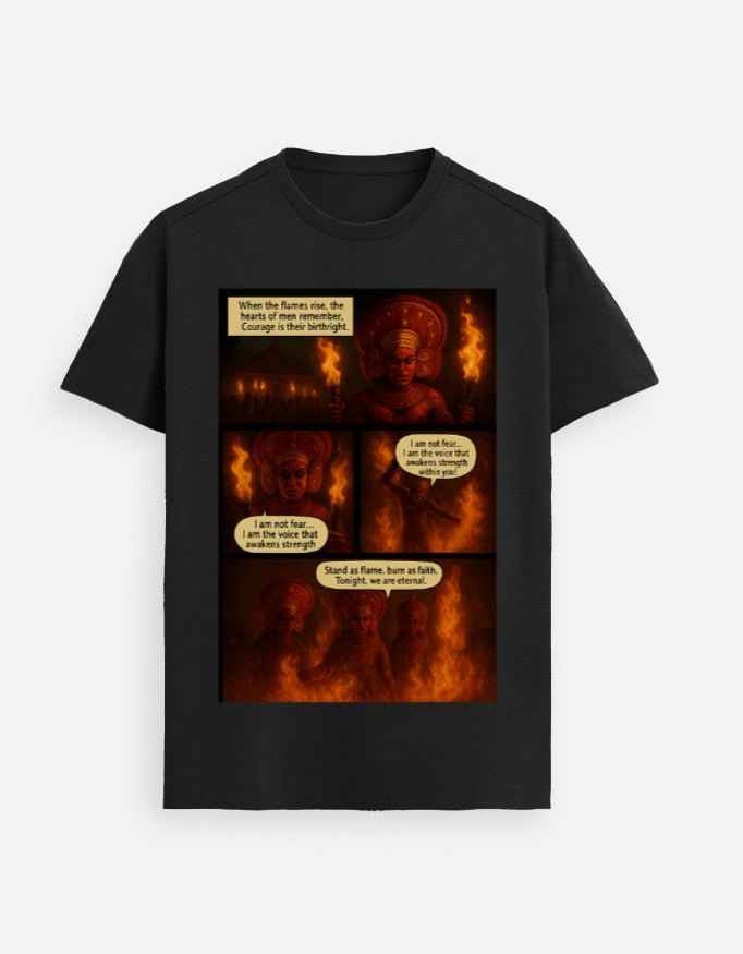 Theyyam T-Shirt – Kerala Culture Fire Ritual Comic Art Graphic Tee (Unisex, 100% Supima Cotton)