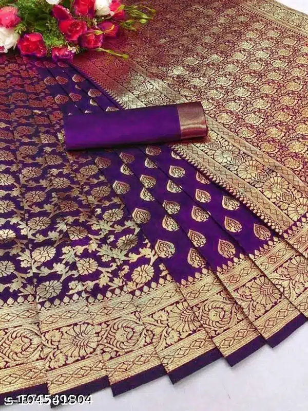 Banarasi Silk Saree with Blouse for Women – Traditional Wedding Saree (6.3m)
