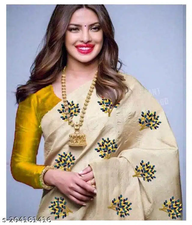 Women’s Jacquard Saree in Off White – Elegant Ethnic Wear (6.3m)