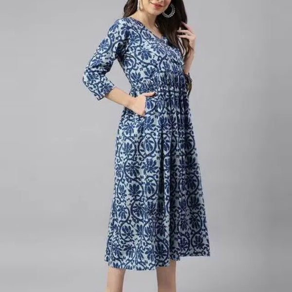 Women’s Solid Cotton Gown – Stylish Casual & Ethnic Wear