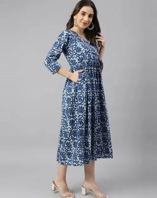 Women’s Solid Cotton Gown – Stylish Casual & Ethnic Wear