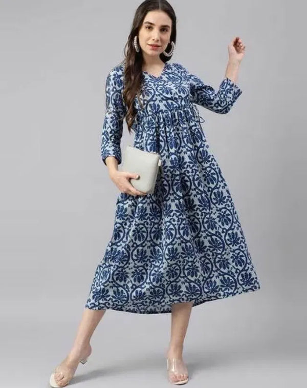 Women’s Solid Cotton Gown – Stylish Casual & Ethnic Wear